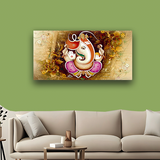 Beautiful Lord Ganesh Ji canvas painting for living room,bedroom, office, hotel et. big size 48x24 inch ready to hang