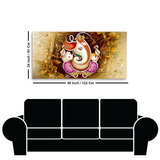 Beautiful Lord Ganesh Ji canvas painting for living room,bedroom, office, hotel et. big size 48x24 inch ready to hang