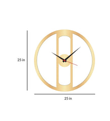 Modern Pattern MDF Analog Gold Wall Clock