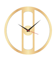 Modern Pattern MDF Analog Gold Wall Clock