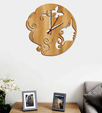 Girl Beauty MDF Modern Analog Wall Clock