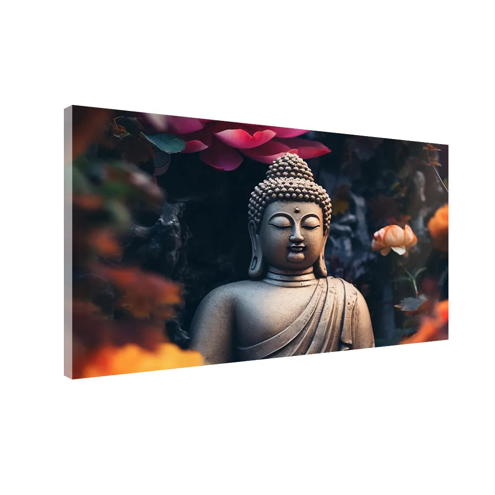 Meditation Bliss Buddha Canvas Painting With Frame