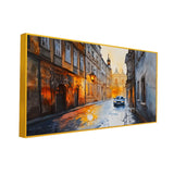 Illustrated City Street View – Urban Landscape Wall Art | Size 2x4 Feet