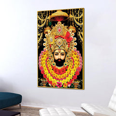 Khatu Shyam Ji Canvas Painting Indian Religious Wall Art