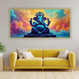 Royal Ganesha Canvas Painting | Luxury Divine Wall Art Decor