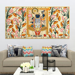 Lord Krishna Shrinathji Pichwai Art Wall Painting