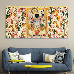 Lord Krishna Shrinathji Pichwai Art Wall Painting