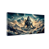 Lord Shiva Dhyan Canvas Wall Art – Divine Mahadev Painting Size:H x W, 2x4 Feet