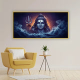 Lord Shiva Meditating Canvas Wall Art – Divine Mahadev Painting Size:H x W, 2x4 Feet