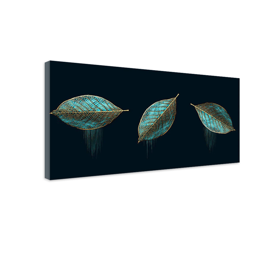 Luxurious Abstract Green Leaves - Premium Modern Wall Art |Size W 4 x H 2 feet