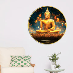 Luxury Gautam Buddha Round Wall Painting