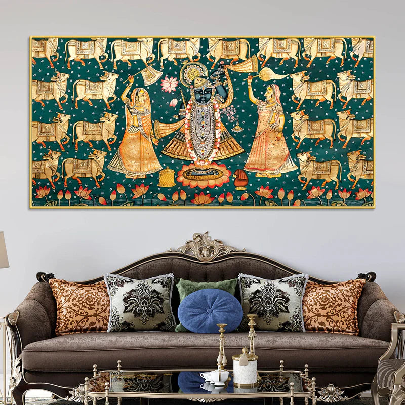 Luxury Nathdwara Shrinathji Krishna Wall Painting