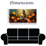 Meditating Buddha Statue with Lotus Flower | Size 2x4 Feet