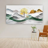 Winter Deer Landscape | Cool Tone Nature Canvas Art