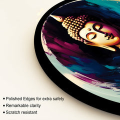 Modern Gautam Buddha Colorful Round Wall Painting