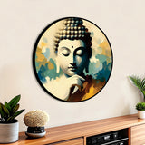 Modern Gautam Buddha Round Wall Painting