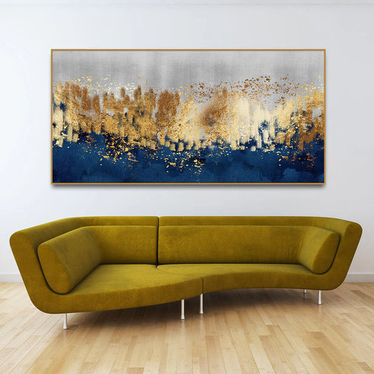 Modern Golden Art Textured Design - Buy Premium Canvas Wall Painting | Size 2x4 Feet