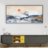 Sunset on Mountains – Golden Horizon Landscape Canvas (4x2 Feet)