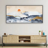 Sunset on Mountains – Golden Horizon Landscape Canvas (4x2 Feet)