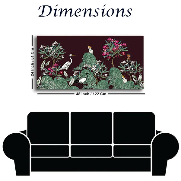 Multi-Colour Peacock Warli Wall Art | Size 2x4 Feet
