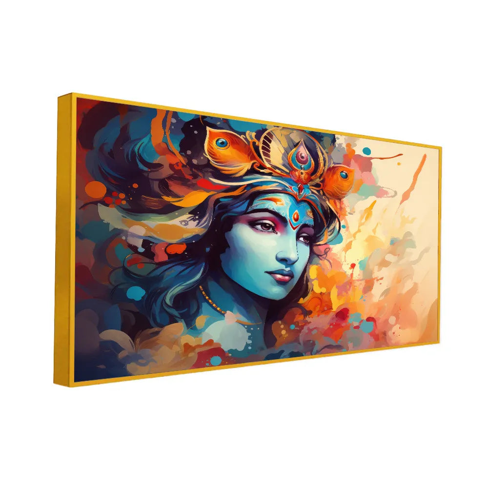 Divine Krishna Painting – Spiritual Canvas Wall Art Decor
