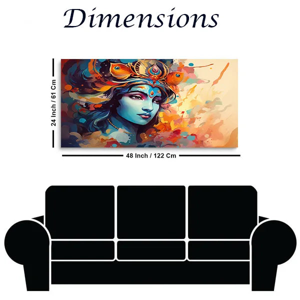 Divine Krishna Painting – Spiritual Canvas Wall Art Decor