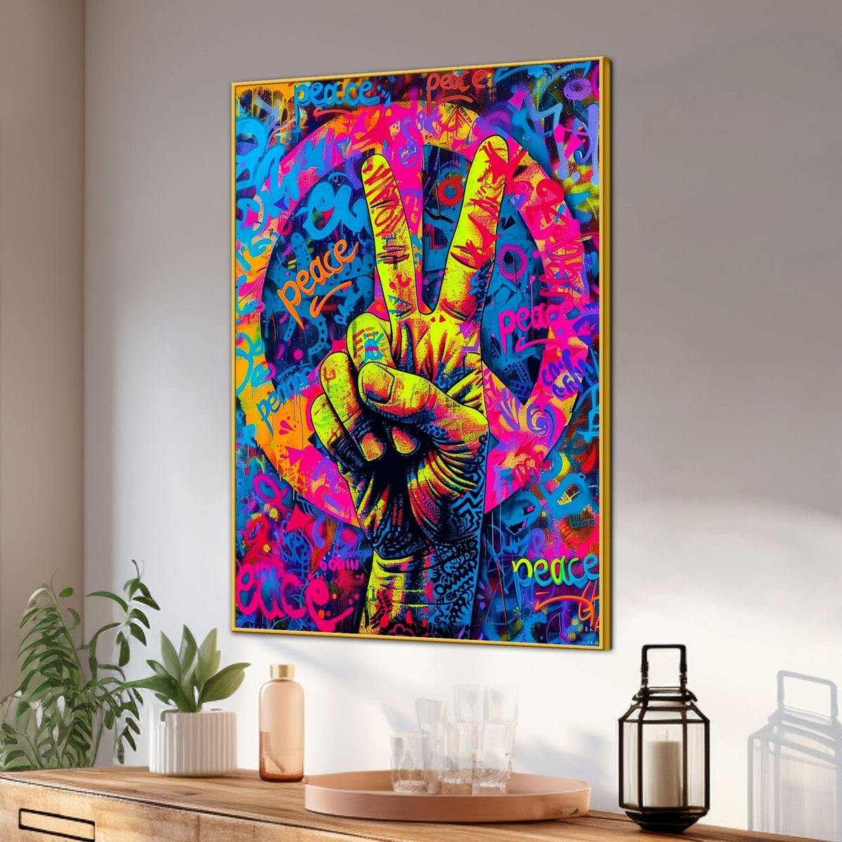Abstract Man With The Glasses Cotton Canvas Wall Painting
