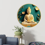 Peaceful Spiritual Gautam Buddha Home Décor Round Wall Painting