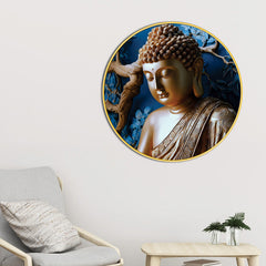 Premium Gautam Buddha Spiritual Round Wall Painting