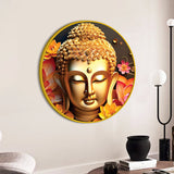 Premium Luxury Round Gautam Buddha Wall Painting