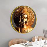Premium Spiritual Gautam Buddha Round Wall Painting