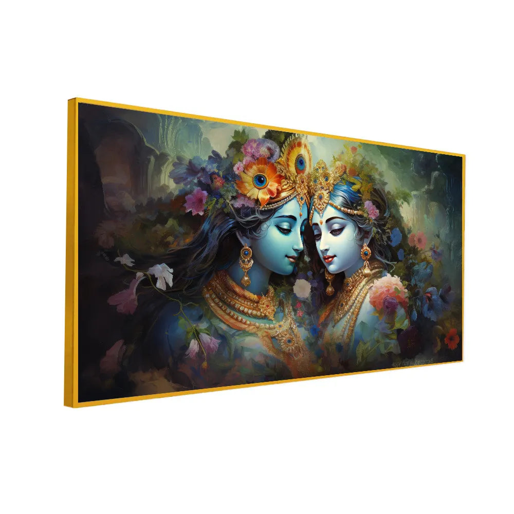 Radha Krishna Wall Art for Bedroom – Elegant Canvas Decor