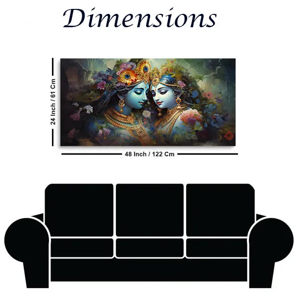Radha Krishna Wall Art for Bedroom – Elegant Canvas Decor