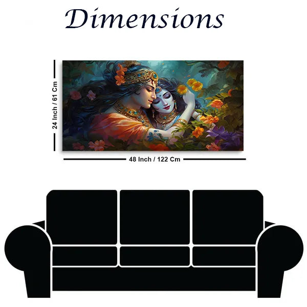 Radha Krishna Cultural Wall Painting – Indian Canvas Decor