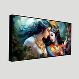 Radha Krishna  canvas painting for living room,bedroom, office, hotel et. big size 48x24 inch ready to hang