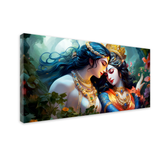 Radha Krishna  canvas painting for living room,bedroom, office, hotel et. big size 48x24 inch ready to hang