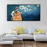 Radha Krishna Wall Art on Canvas – Extra Large 48x24 Inch Spiritual Painting for Home, Office & Hotel Décor