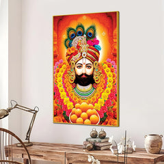 Royal Khatu Shyam Ji Canvas Painting Traditional Wall Decor