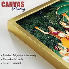 Shreenathji Pichwai Canvas Wall Painting with Devotees & Cows