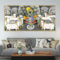 Shrinathji with Cows Traditional Pichwai Painting