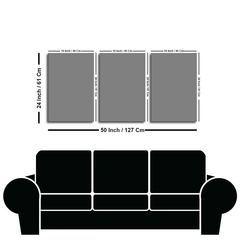 Boho Aesthetic Wall Painting For Living Room Set of 3