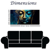 Gautam Buddha Face in Golden Canvas Touch - Buy Wall Painting | Size 2x4 Feet