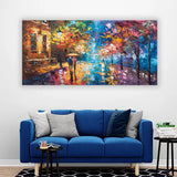 Street Scene Love Couple – Romantic Rain Wall Art | Size 2x4 Feet