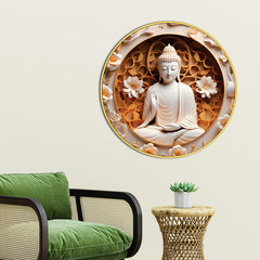 Stylish Gautam Buddha Spiritual Home Décor Round Wall Painting