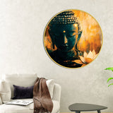 Stylish Gautam Buddha Spiritual Round Wall Painting for Home & Office