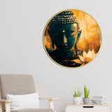 Stylish Gautam Buddha Spiritual Round Wall Painting for Home & Office
