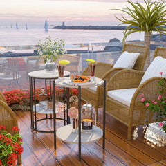 2-Tier Round Shape Modern Designer End Side Table