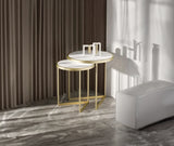 Golden Duo Metal Nesting Side Tables Set of 2