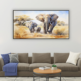 Watercolor-elephant- Canvas Wall Art – Painting Size:H x W, 2x4 Feet