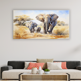Watercolor-elephant- Canvas Wall Art – Painting Size:H x W, 2x4 Feet